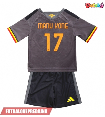 Lacne Dětský Futbalové dres AS Roma Manu Kone #17 2026-27 Krátky Rukáv - Tretina (+ trenírky)